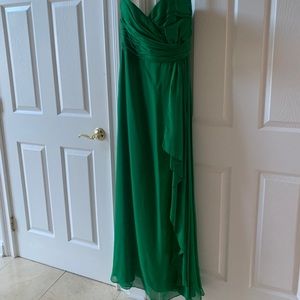 Green Strapless Bridesmaid Dress
